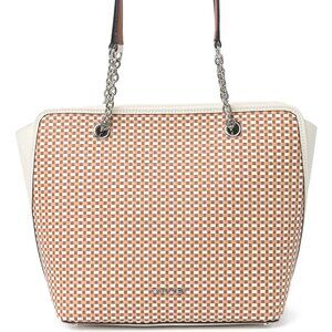 Calvin Klein Hailey Woven Leather Tote Bag